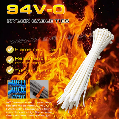 Δέσιμο καλωδίων νάιλον 6.6 94V-0 150x3.6mm, Ø3~35mm ρυθμιζόμενο δεματικό γραβάτα καλώδιο πολυαμίδιο 6.6 με επιβράδυνση φλόγας για εφαρμογές ανθεκτικές στη φλόγα