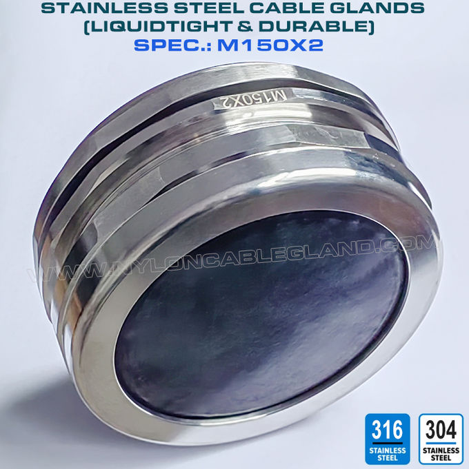 Στυπιοθλίπτης καλωδίου M150x2 από ανοξείδωτο χάλυβα 304/316, αδιάβροχος στυπιοθλίπτης καλωδίου σύνδεσμος στυπιοθλίπτη στεγανοποίησης για καλώδια 110-125mm